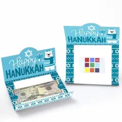 Big Dot of Happiness Hanukkah Bear - Chanukah Holiday Sweater Party Money and Gift Card Holders - Set of 8