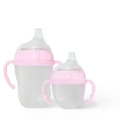 Botabee Soft Spout Transition Sippy Cup for 5oz & 8oz bottles, 2pack, Pink