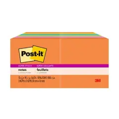 Post-it 12pk 3"x3" Super Sticky Notes 3"x3" Energy Boost Collection