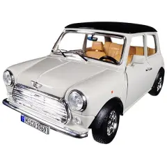 1969 Mini Cooper Beige with Black Top 1/18 Diecast Model Car by Bburago