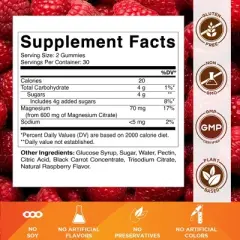 Magnesium Citrate 600mg 60 Vegan Gummies