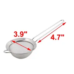 Unique Bargains Kitchen Dining Room Metal Tea Oil Spice Flour Mesh Strainer 3.9'' Dia 1 Pc