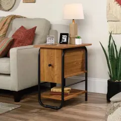 Union Plain Recliner Table Prairie Cherry - Sauder: Laminated MDF, Storage, CARB Certified, 5 Year Warranty