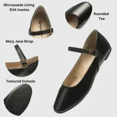 Alpine Swiss Cleo Women&rsquo;s Mary Jane Ballet Flats Stylish Comfy Round Toe Dress Shoes Adjustable Strap Versatile for Casual Work or Dressy Occasions