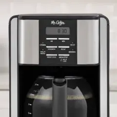 Mr. Coffee 12-Cup Programable Coffee Maker Black/Stainless Steel: Drip, Automatic Shut-Off, Dishwasher-Safe Parts
