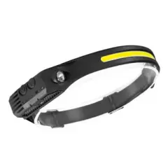 Link Rechargeable LED Headlamp W/Side Flashlight 230&deg; COB Wide Beam Headlamp Motion Sensor 5 Modes IPX4 Waterproof Camping Night Running & More
