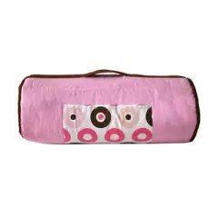 Bacati - Mod Dots/Stripes Pink Fuchsia Beige Brown Toddler Nap Mat