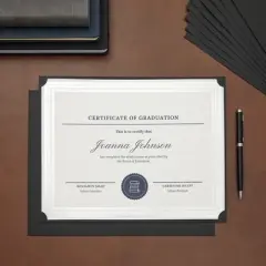 Sustainable Greetings 48-Pack Single Sided Award Certificate Holders for Diplomas, Awards, Certifications (fits 8.5x11, Black)