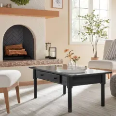 Wood Turned Leg Coffee Table with Drawer - Black - Hearth & Hand&trade; with Magnolia
