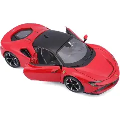 Ferrari SF90 Stradale Red with Black Top 1/24 Diecast Model Car by Bburago