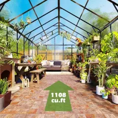 AMERLIFE Polycarbonate Greenhouse with 4 Vents, Rain Gutter, Heavy Duty Aluminum Frame