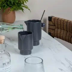 Storied Home Storied Home Modern Small Stoneware Pitcher or Vase