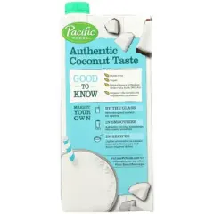 Pacific Foods Organic Original Unsweetened Coconut Plant-Based Beverage - Case of 12/32 oz