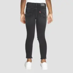 Levi's&reg; Girls' High-Rise Distressed Super Skinny Jeans - Black