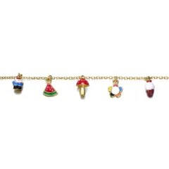 Guili Charming 14K Gold Plated Kids Bracelet with Multi-Charms &ndash; A Fun and Stylish Accessory for Little Ones