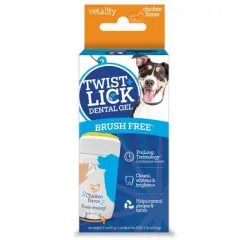 Vetality Brush Free Twist & Lick Chicken Flavor Dental Gel for Dogs - 2oz