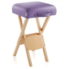 Saloniture Wood Folding Massage Stool with Carrying Case