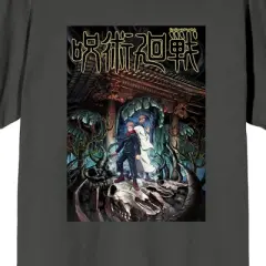 Jujutsu Kaisen Poster Art Crew Neck Short Sleeve Charcoal Women's T-shirt