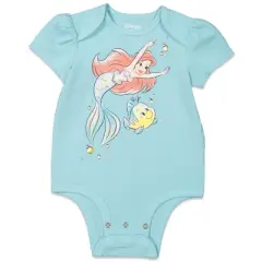 Disney Princess Ariel Cinderella Belle 3 Pack Short Sleeve Bodysuits 