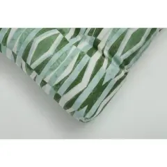 Set of 2 Outdoor/Indoor Wicker Seat Cushions Nevis Waves - Pillow Perfect