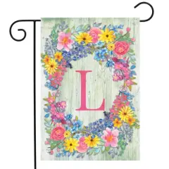 Briarwood Lane Spring Garden Flag 18x12.5 For Outdoor Spring Monogram Letter L Garden Flag Flag For Spring Garden Flag Flags For Outside