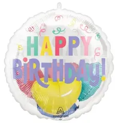 LoonBalloon 20 Inch Pastel Confetti Birthday Balloon with 4 latex balloons- Festive & Fun