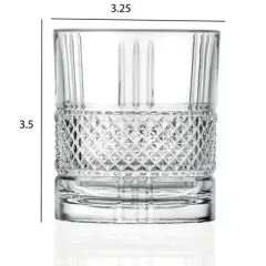 Lorren Home Trends Brilliant Collection Double Old Fashion Set of 6