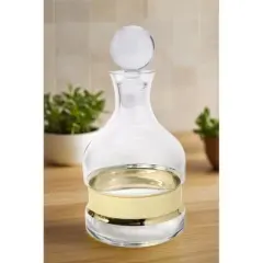 Classic Touch Wine Decanter with Gold Strip, 10"H