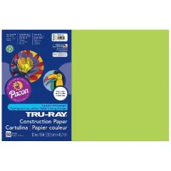 Pacon Tru-Ray 12" x 18" Construction Paper Brilliant Lime 50 Sheets/Pack 5 Packs (PAC103425-5)