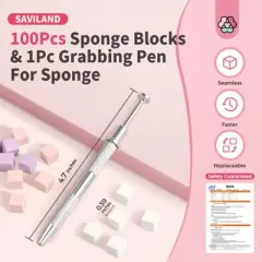 SAVILAND Pro Ombre Sponge Kit - 100-Count Gradient Tools w/Tweezer Pen for Aura Nails Salon & DIY. (Multicolor)