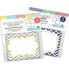 2pk 45ea Chevron Beautiful & Nautical Remember Me! Self-Adhesive Name Tag Labels: Paper, Teaching Aid, All Ages - Barker Creek