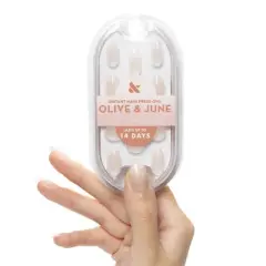 Olive & June Press-On Fake Nails - Minimalist - Medium Almond - Milky Syrup Gradient - 42ct