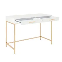 Alios Desk White/Gold - OSP Home Furnishings