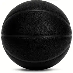 AND1 Street Grip Premium Composite Leather Basketball & Pump- Official Size 7 (29.5&rdquo;) Streetball, Made for Indoor and Outdoor Basketball Games (Black)