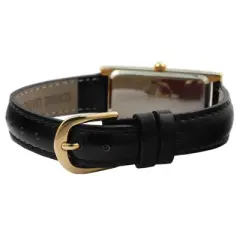 Peugeot Women 36x18mm Watch Glossy Black Leather Strap