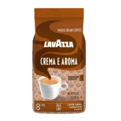 Lavazza Crema e Aroma Whole Bean Coffee, Medium Roast, Arabica and Robusta Blend, 2.2 lb Bag (Pack of 6)