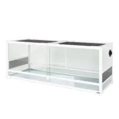 OIIBO 64 Gallon Glass Reptile Terrarium, 48" x 18" x 18" Long Reptile Tank Front Opening Terrarium with Sliding Doors, Easy Assembly