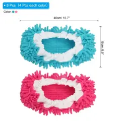 Unique Bargains Washable Microfiber Floor Cleaning Shoes Cover Chenille Duster Foot Socks Mop Slippers