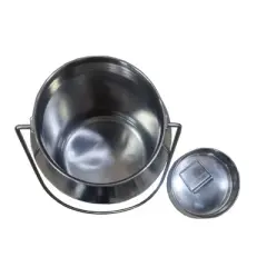 Lehman's Small Stainless Steel Milk Can, Seamless Solid Bail, 10 inches high, 1.3 Gallon