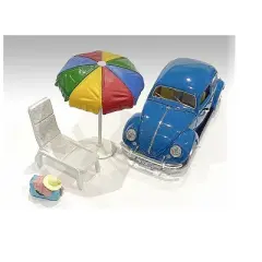"Beach Girls" Accessories (Beach Chair and Beach Umbrella and Duffle Bag) for 1/24 Scale Models by American Diorama