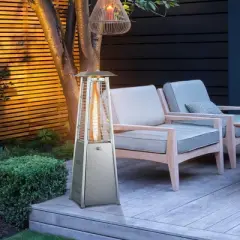 Costway 35'' Portable Tabletop Pyramid Patio Heater Stainless Steel Propane gas 9500 BTU