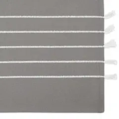 Design Imports Gray/ White Stripe Tassel Placemat Set/4