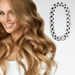 Unique Bargains Women's Black Spot Hair Rollers 11.42"x5.31" Black White 1pc