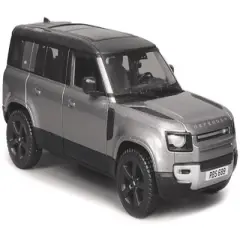 2022 Land Rover Defender 110 Dark Silver Metallic with Black Top and Sunroof 1/24 Diecast Model Car by Bburago