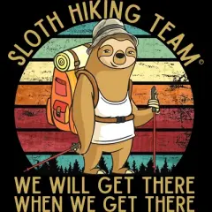 Junior's Design By Humans Sloth Hiking Team - We will get there, when we get there By andreastier T-Shirt