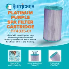 Hurricane Filters HF4335-01P Platinum Purple Spa Filter Cartridge Replacement for Pleatco, Unicel, Filbur, Dynamic Series, DFML, Waterway Models
