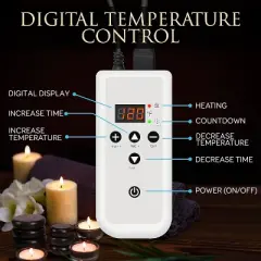 SereneLife Portable Hot Stone Massage System - Digital Temperature Control, 12 Basalt Stones