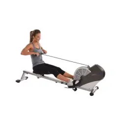 Stamina ATS Air Rower | Rowing Machine | LCD Monitor | Dynamic Air Resistance | Folding Design | Tone Muscle and Improve Heart Health, Black/Chrome