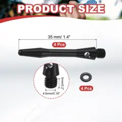 Unique Bargains 2BA Thread Aluminum Dart Shafts with Rubber Rings for Steel Tip 4 Pcs