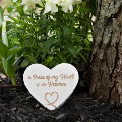Pavilion Gift Company - My Heart - 3.5" x 3" Heart Memorial Stone - Stepping Stones and Pathways